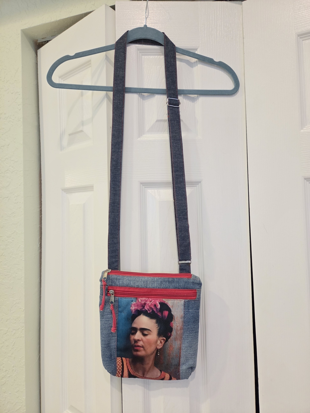 Frida Kahlo Denim Crossbody Bag